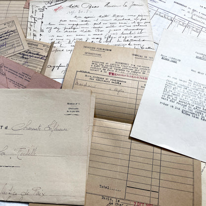 1930s - Vintage Ephemera Lot – French Letters, Invoices & Legal Documents from Notary Archive
