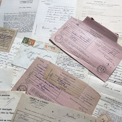 1930s - Vintage Ephemera Lot – French Letters, Invoices & Legal Documents from Notary Archive