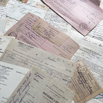 1930s - Vintage Ephemera Lot – French Letters, Invoices & Legal Documents from Notary Archive