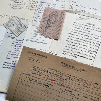 1930s - Vintage Ephemera Lot – French Letters, Invoices & Legal Documents from Notary Archive
