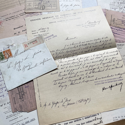 1930s - Vintage Ephemera Lot – French Letters, Invoices & Legal Documents from Notary Archive