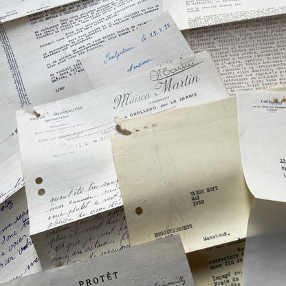 1930s - Vintage Ephemera Lot – French Letters, Invoices & Legal Documents from Notary Archive