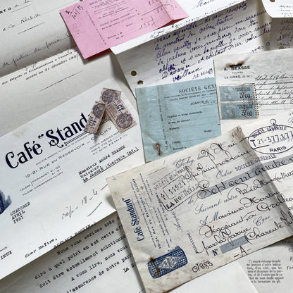 1930s - Vintage Ephemera Lot – French Letters, Invoices & Legal Documents from Notary Archive
