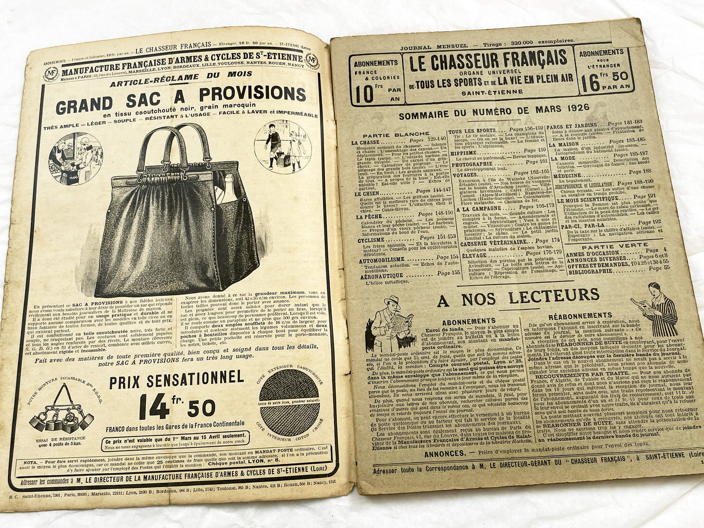 1920s – French Magazine - Le Chasseur Français - French vintage illustrated lifestyle & advertising publication