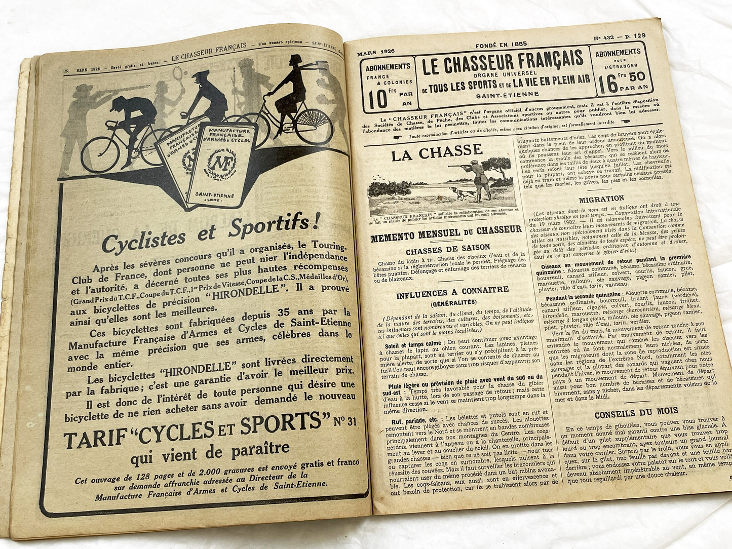 1920s – French Magazine - Le Chasseur Français - French vintage illustrated lifestyle & advertising publication