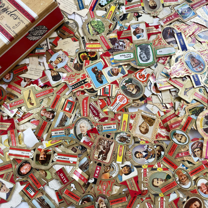 1960s - 50 Vintage Cigar Bands Collection - European And American Tobacco Rings - Over 50 Unique Designs - Collectible Paper Ephemera