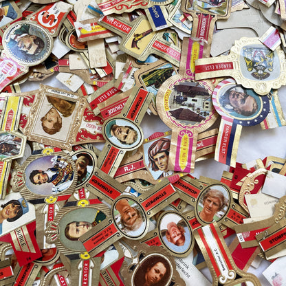 1960s - 50 Vintage Cigar Bands Collection - European And American Tobacco Rings - Over 50 Unique Designs - Collectible Paper Ephemera