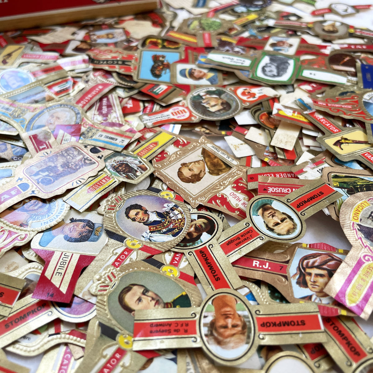 1960s - 50 Vintage Cigar Bands Collection - European And American Tobacco Rings - Over 50 Unique Designs - Collectible Paper Ephemera