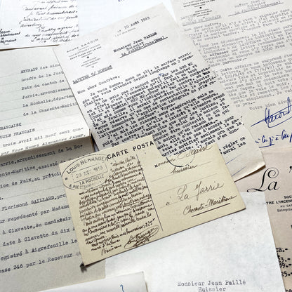 1940s - Vintage Ephemera Lot – French Letters, Invoices & Legal Documents from Notary Archive