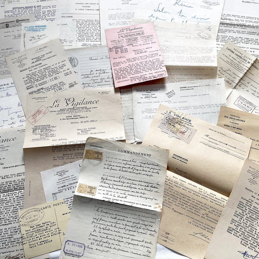 1940s - Vintage Ephemera Lot – French Letters, Invoices & Legal Documents from Notary Archive