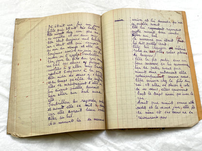 1920s - French Schoolgirl's Composition Notebook - Vintage French School Ephemera - Original Handwriting