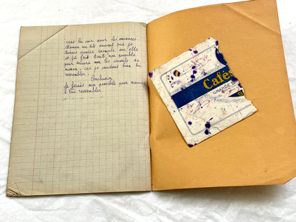 1920s - French Schoolgirl's Composition Notebook - Vintage French School Ephemera - Original Handwriting