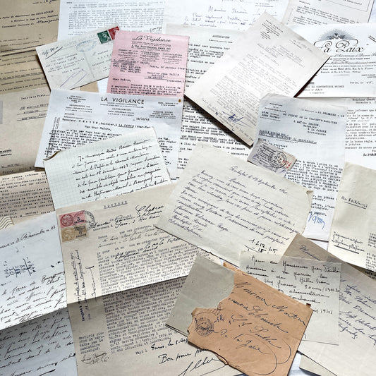 1940s - Vintage Ephemera Lot – French Letters, Invoices & Legal Documents from Notary Archive