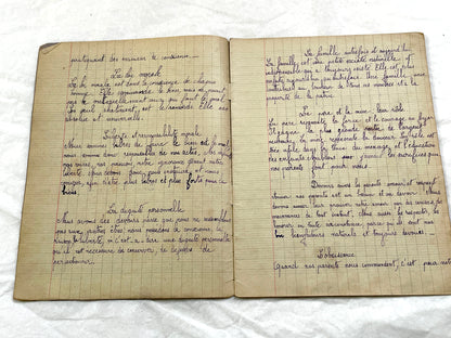 1920s - French School Notebook - Young Girl's Lessons on Morals and Civic Duty From 1926 France - All Pages Photographed