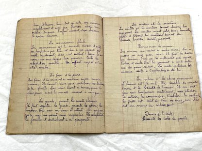 1920s - French School Notebook - Young Girl's Lessons on Morals and Civic Duty From 1926 France - All Pages Photographed