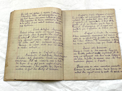 1920s - French School Notebook - Young Girl's Lessons on Morals and Civic Duty From 1926 France - All Pages Photographed