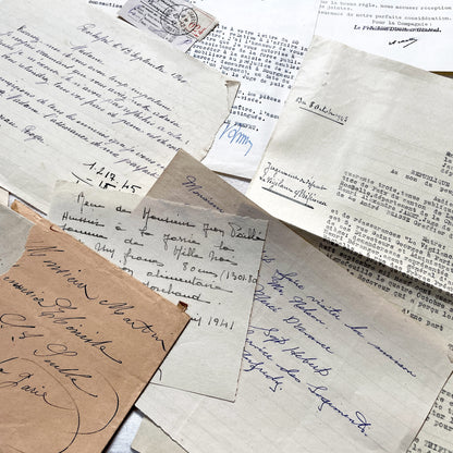 1940s - Vintage Ephemera Lot – French Letters, Invoices & Legal Documents from Notary Archive