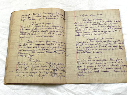 1920s - French School Notebook - Young Girl's Lessons on Morals and Civic Duty From 1926 France - All Pages Photographed