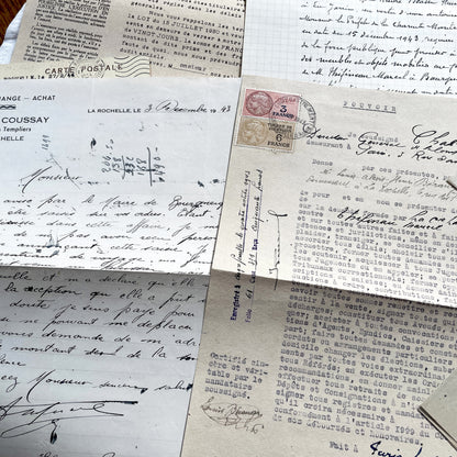 1940s - Vintage Ephemera Lot – French Letters, Invoices & Legal Documents from Notary Archive