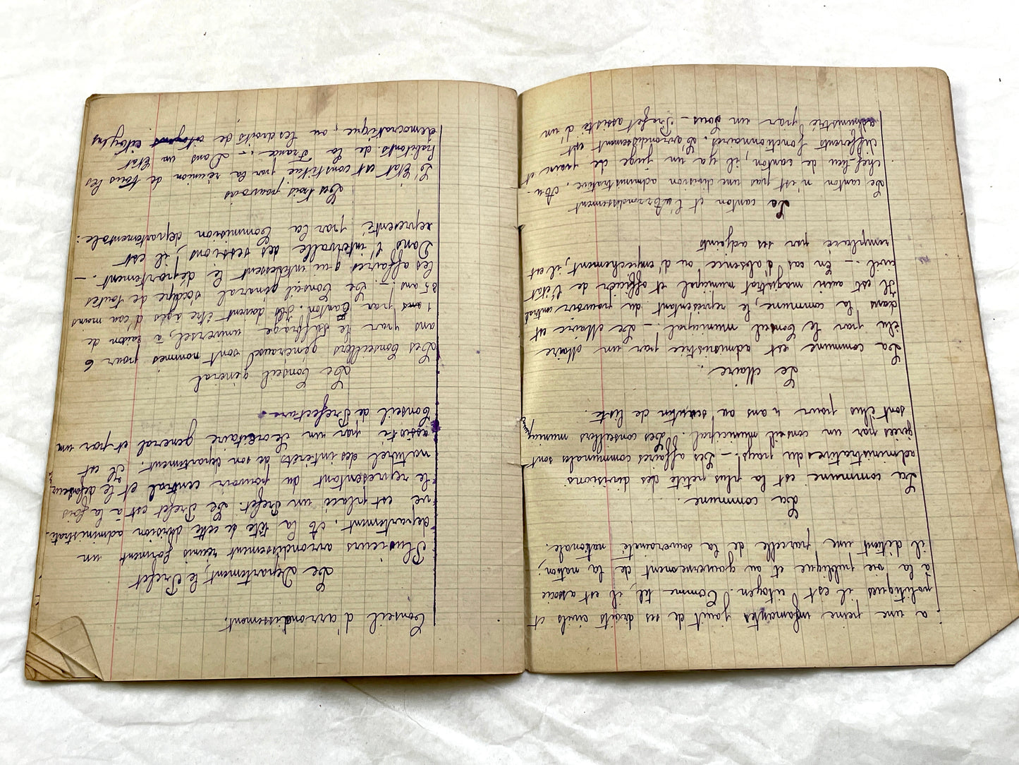 1920s - French School Notebook - Young Girl's Lessons on Morals and Civic Duty From 1926 France - All Pages Photographed