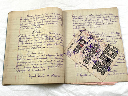 1920s - French School Notebook - Student Morale Class Homework - Vintage French Education - Handwritten Manuscript