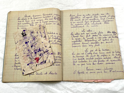 1920s - French School Notebook - Student Morale Class Homework - Vintage French Education - Handwritten Manuscript