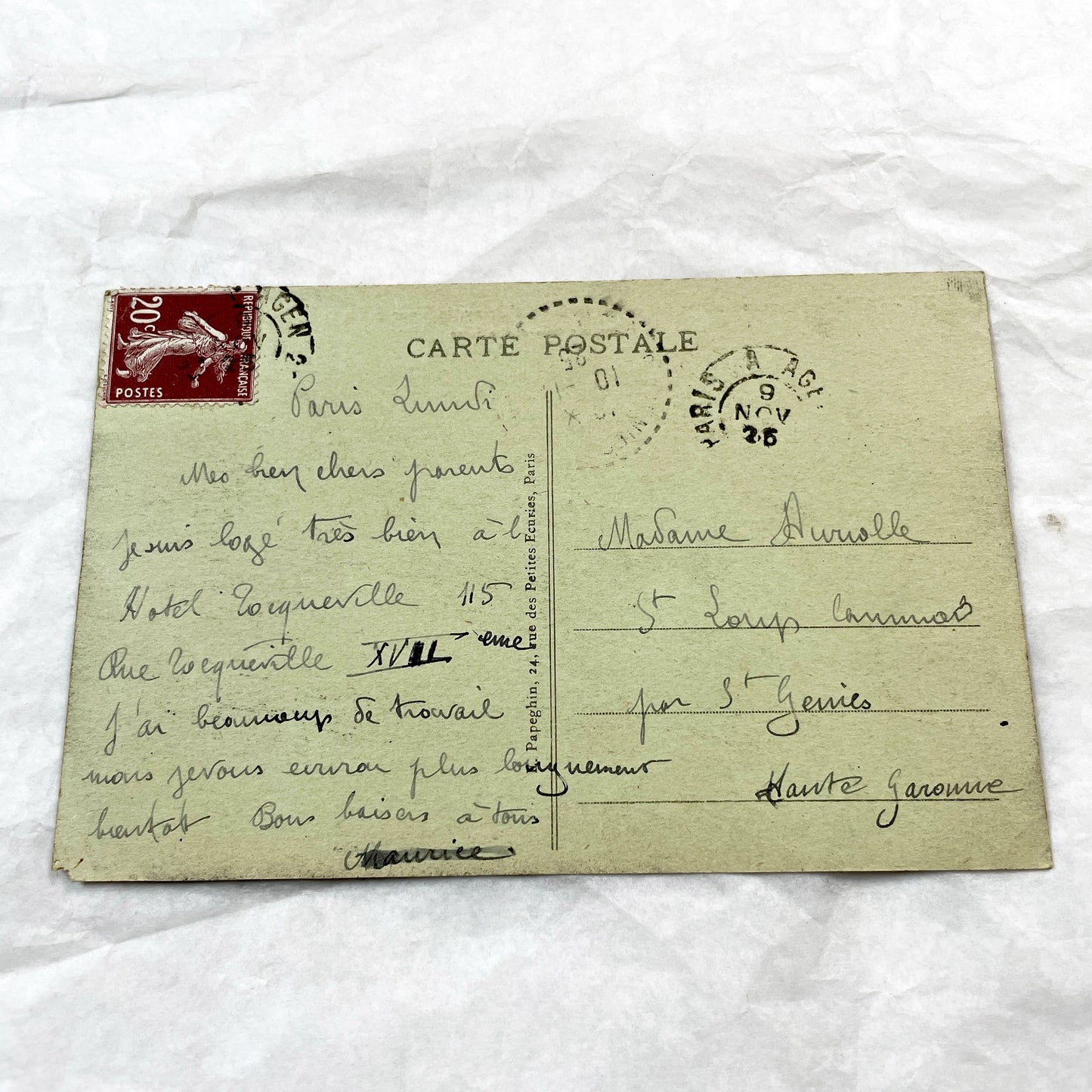 1920s - Vintage Paris Seine River View Postcard - Gare D'Orsay - Eiffel Tower - Trocadero - Historic French Capital City Landmark
