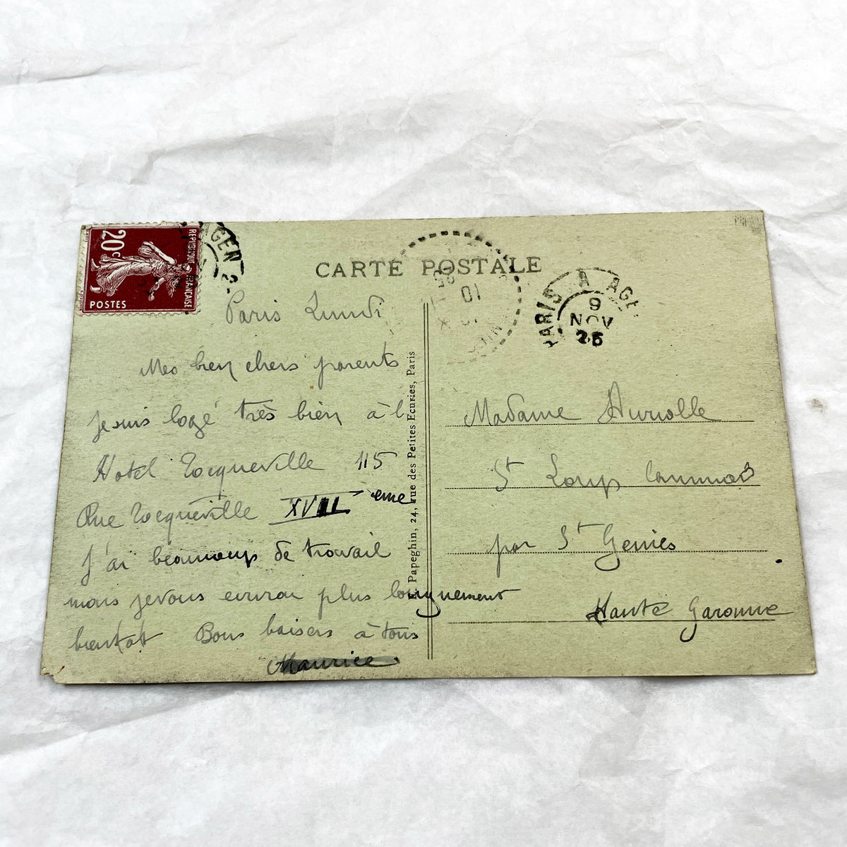 1920s - Vintage Paris Seine River View Postcard - Gare D'Orsay - Eiffel Tower - Trocadero - Historic French Capital City Landmark