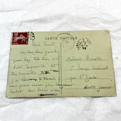 1920s - Vintage Paris Seine River View Postcard - Gare D'Orsay - Eiffel Tower - Trocadero - Historic French Capital City Landmark