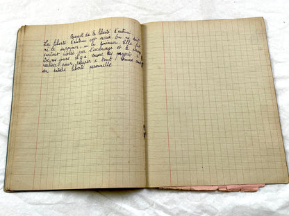 1920s - French School Notebook - Student Morale Class Homework - Vintage French Education - Handwritten Manuscript