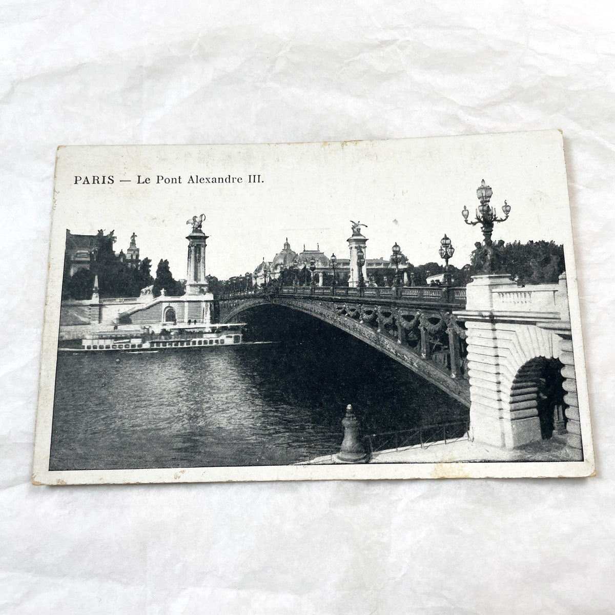 1900s - Vintage Postcard - Paris Pont Alexandre III - Ornate Seine Bridge - French Landmark - Beaux-Arts Architecture