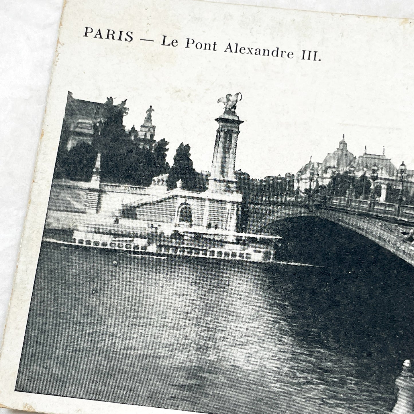1900s - Vintage Postcard - Paris Pont Alexandre III - Ornate Seine Bridge - French Landmark - Beaux-Arts Architecture