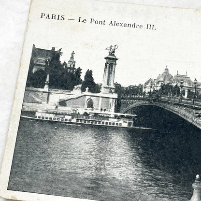 1900s - Vintage Postcard - Paris Pont Alexandre III - Ornate Seine Bridge - French Landmark - Beaux-Arts Architecture