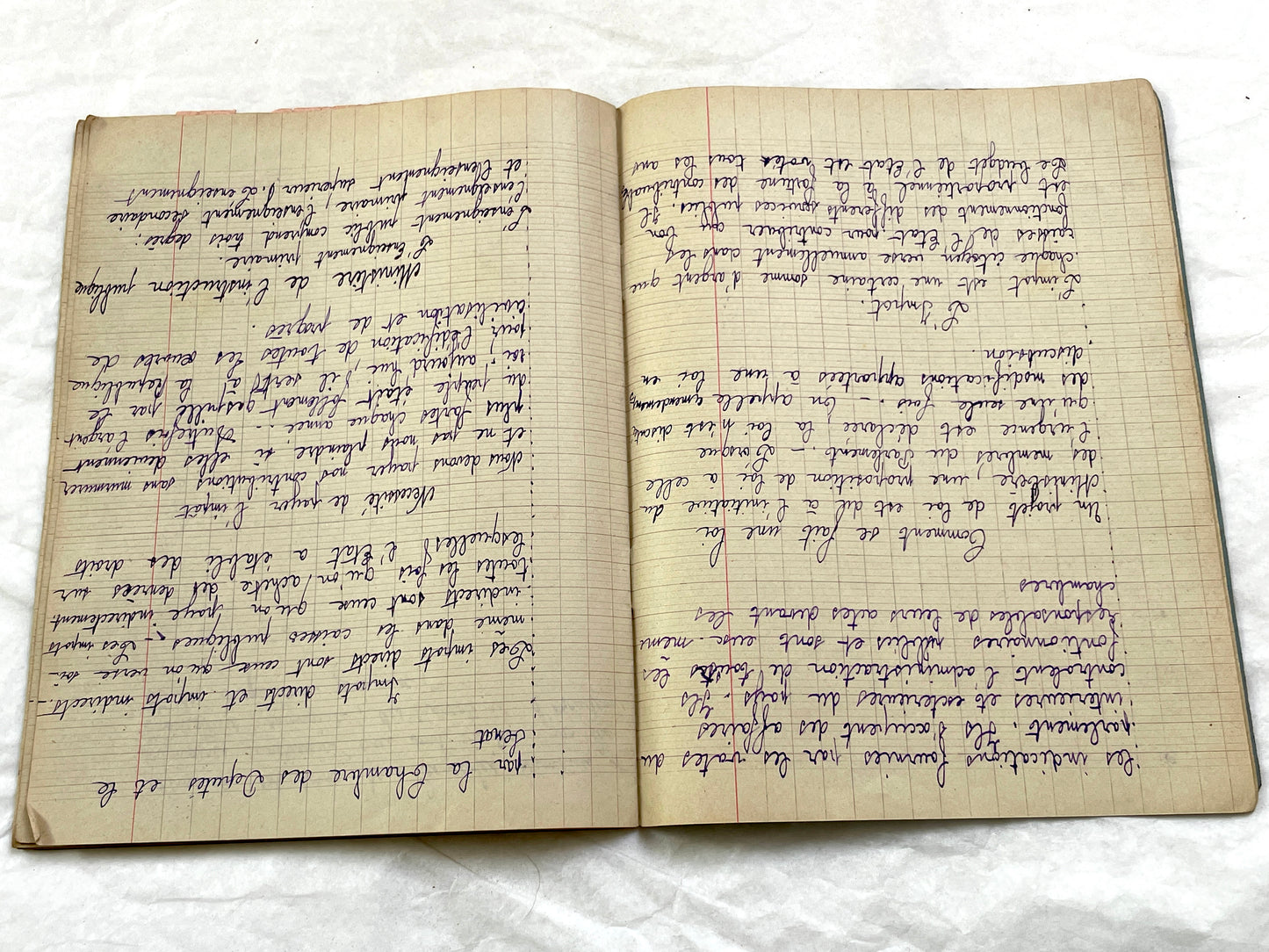 1920s - French School Notebook - Student Morale Class Homework - Vintage French Education - Handwritten Manuscript