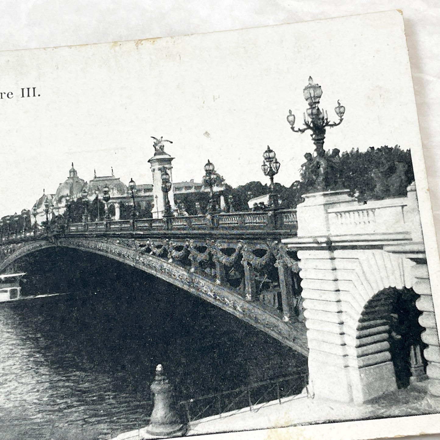 1900s - Vintage Postcard - Paris Pont Alexandre III - Ornate Seine Bridge - French Landmark - Beaux-Arts Architecture