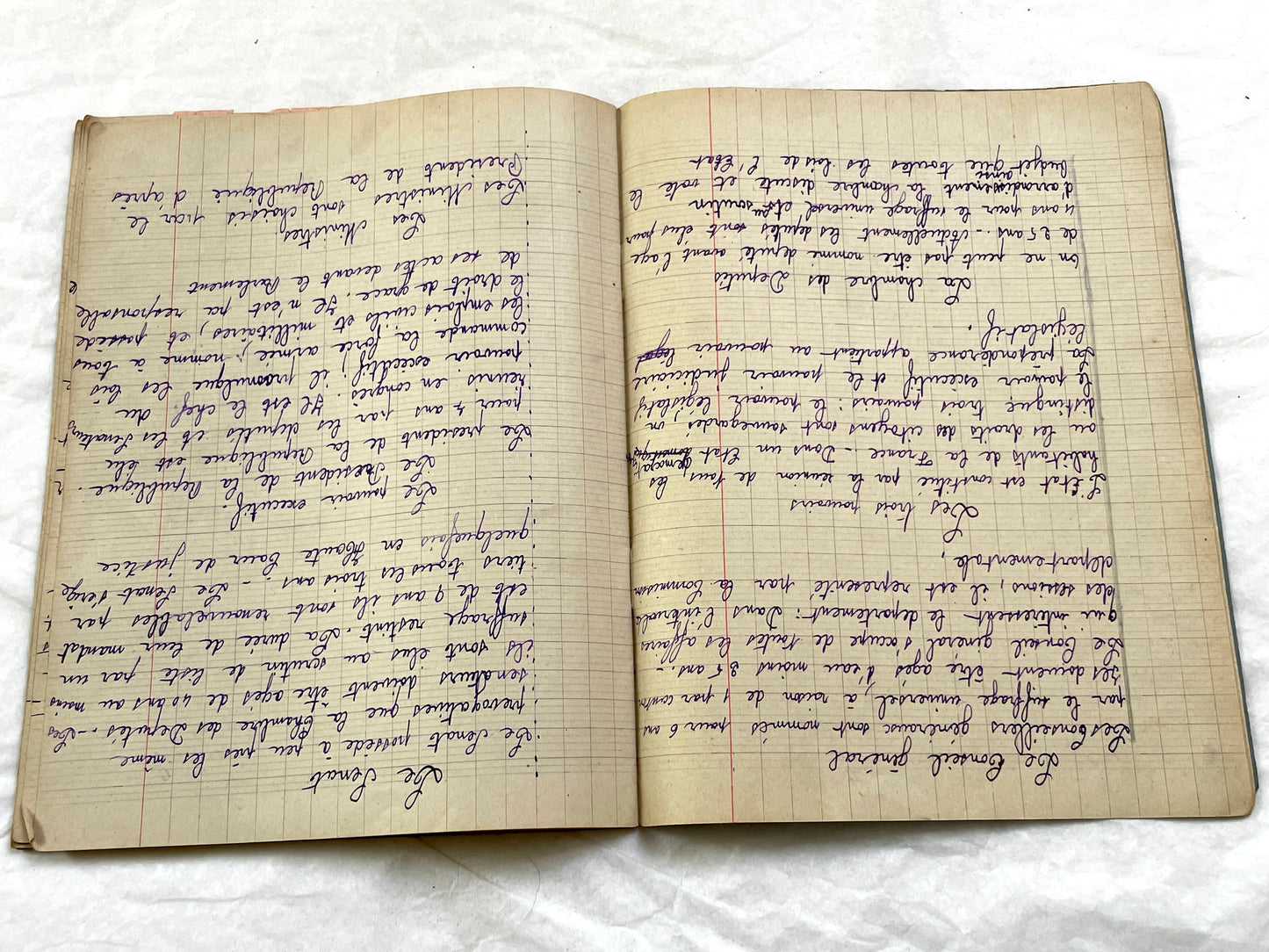 1920s - French School Notebook - Student Morale Class Homework - Vintage French Education - Handwritten Manuscript