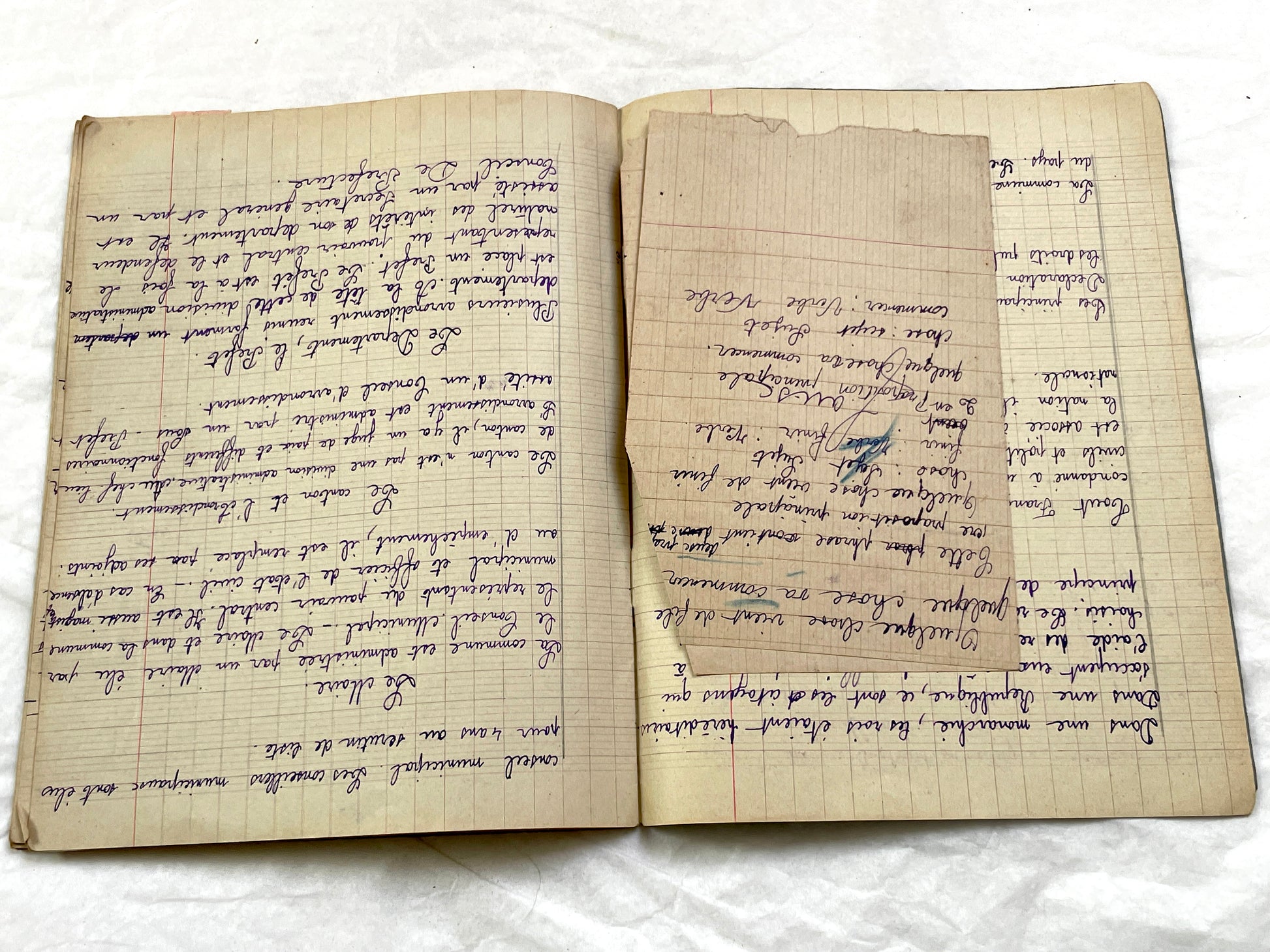 1920s - French School Notebook - Student Morale Class Homework - Vintage French Education - Handwritten Manuscript