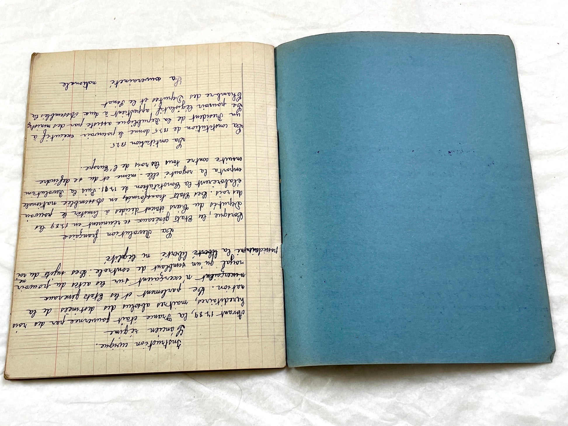 1920s - French School Notebook - Student Morale Class Homework - Vintage French Education - Handwritten Manuscript