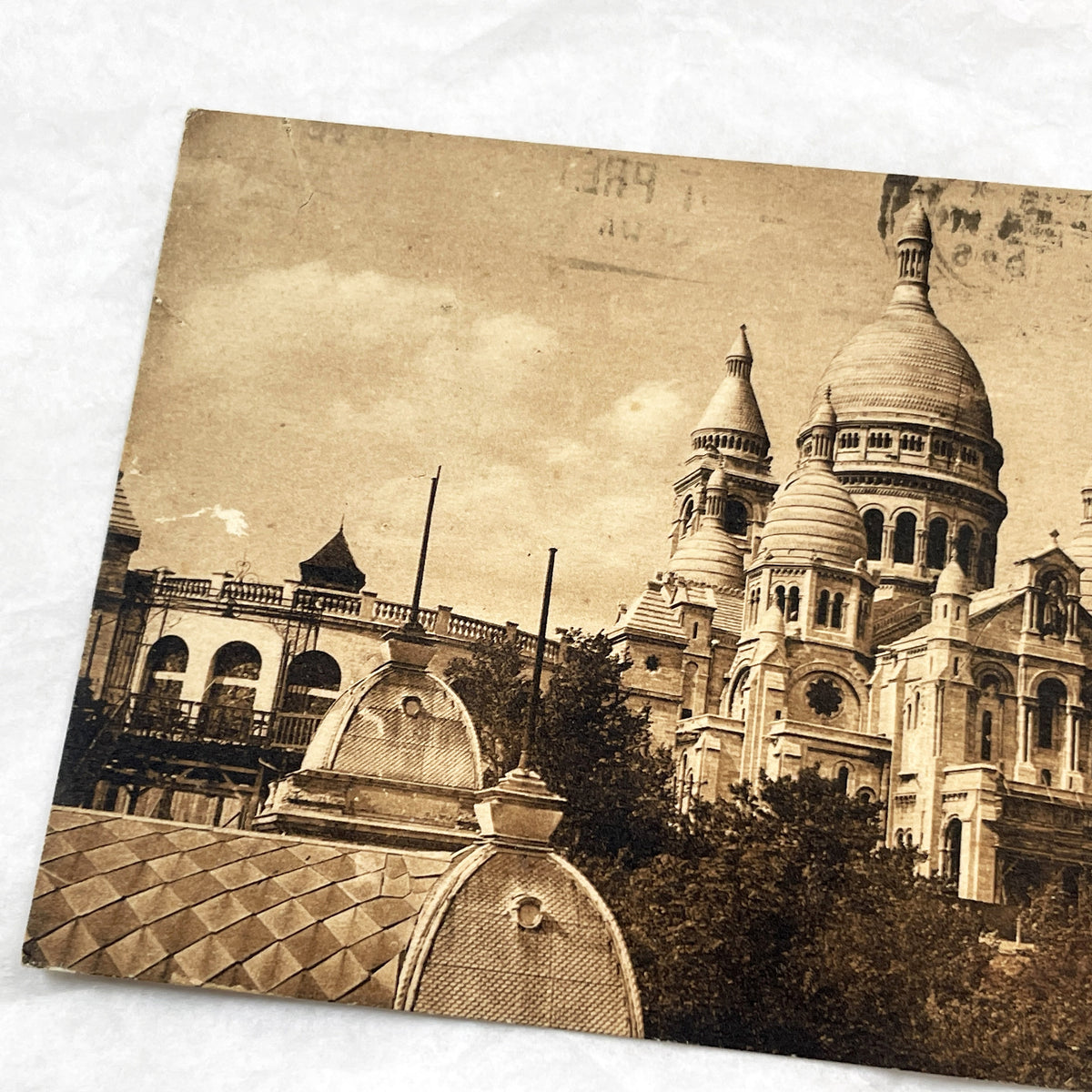 1920s - Vintage Sepia Sacre-Cœur Paris Postcard - Iconic Basilica Montmartre Landmark - French Architecture History Souvenir