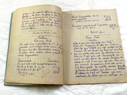 1920s - French School Notebook - Young Girl's Beautiful Handwriting - Vintage Educational Ephemera - French Classroom Memories