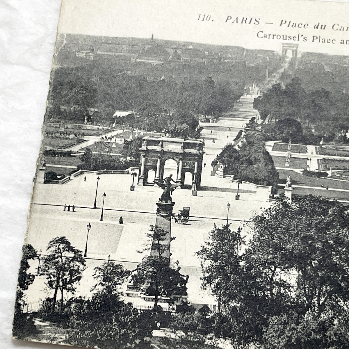 1910s - Vintage Paris Postcard - Place du Carrousel - Tuileries Gardens - Early 20th Century Parisian Landmark - French Capital View 