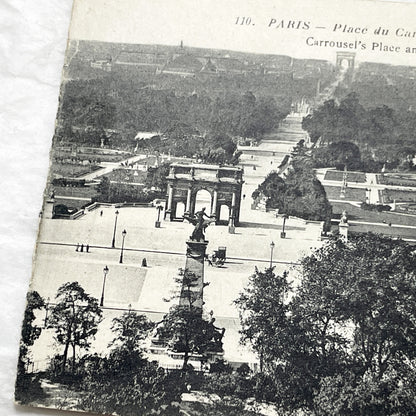 1910s - Vintage Paris Postcard - Place du Carrousel - Tuileries Gardens - Early 20th Century Parisian Landmark - French Capital View 