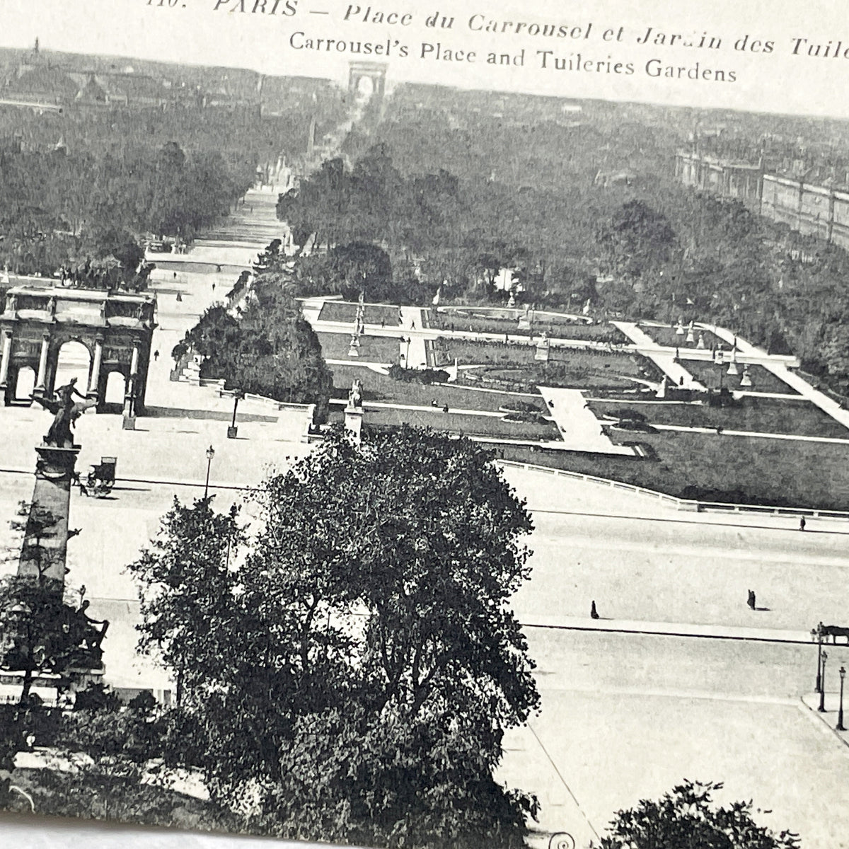 1910s - Vintage Paris Postcard - Place du Carrousel - Tuileries Gardens - Early 20th Century Parisian Landmark - French Capital View 