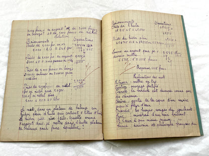 1920s - French School Notebook - Young Girl's Beautiful Handwriting - Vintage Educational Ephemera - French Classroom Memories
