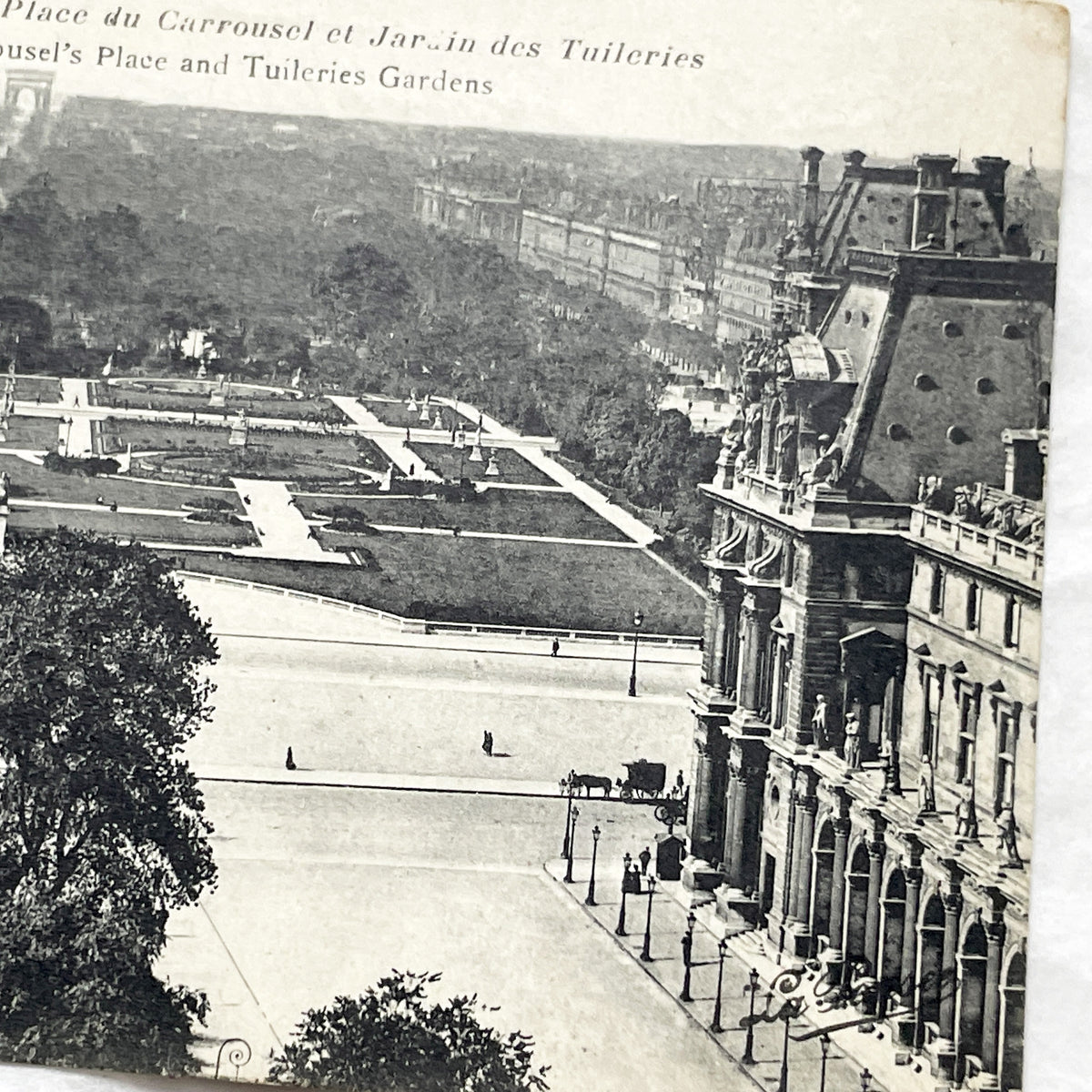 1910s - Vintage Paris Postcard - Place du Carrousel - Tuileries Gardens - Early 20th Century Parisian Landmark - French Capital View 