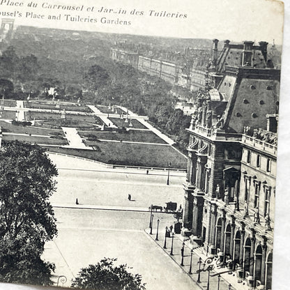 1910s - Vintage Paris Postcard - Place du Carrousel - Tuileries Gardens - Early 20th Century Parisian Landmark - French Capital View 