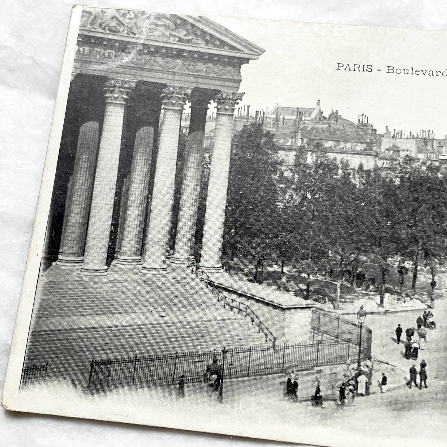 1900s - Paris Boulevard de la Madeleine Postcard - Vintage French Street Scene - La Madeleine Church - Historic Paris View