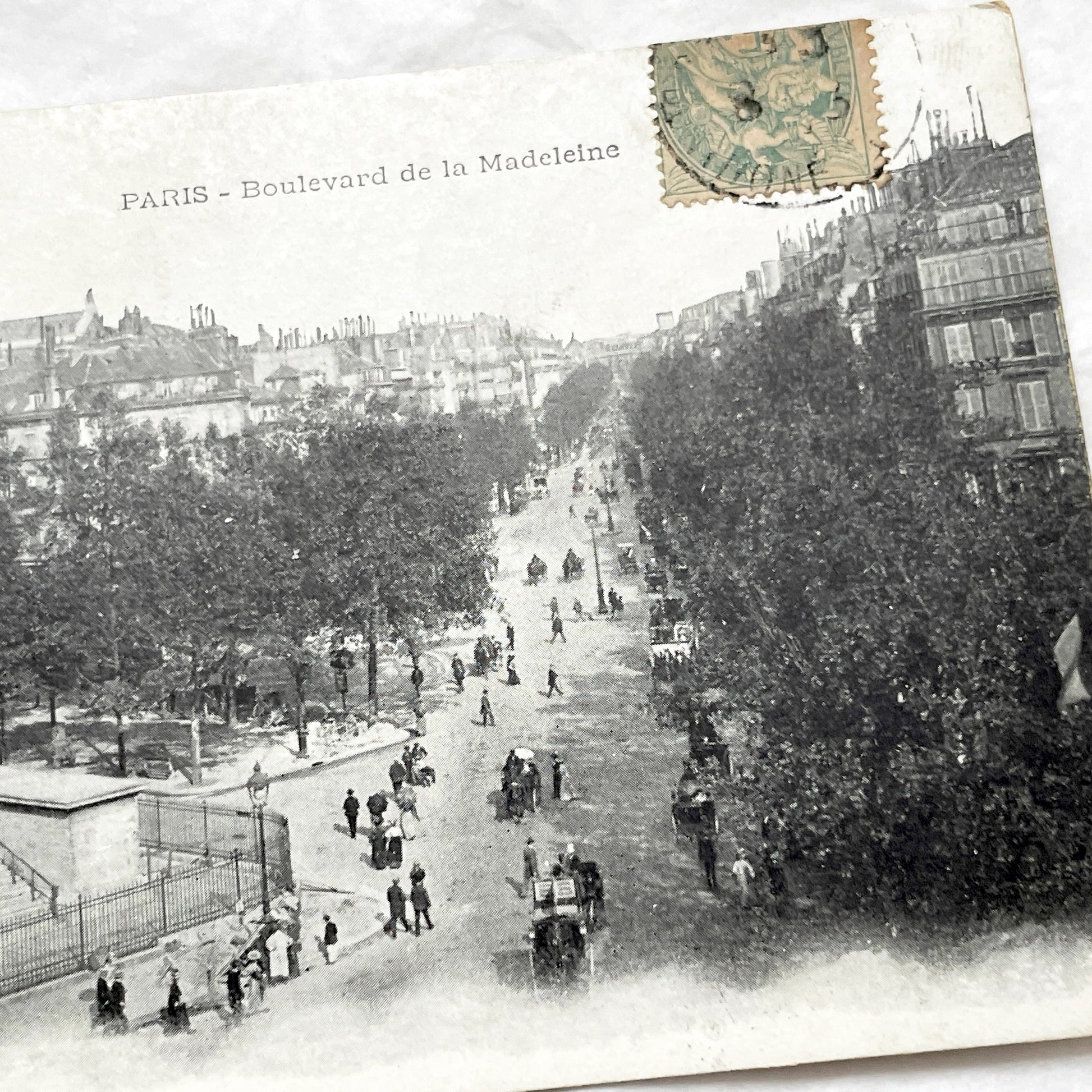 1900s - Paris Boulevard de la Madeleine Postcard - Vintage French Street Scene - La Madeleine Church - Historic Paris View
