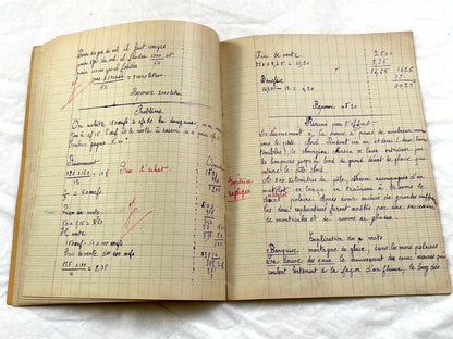 1920s - French School Notebook - Young Girl's Handwritten Lessons - Vintage French Education Ephemera