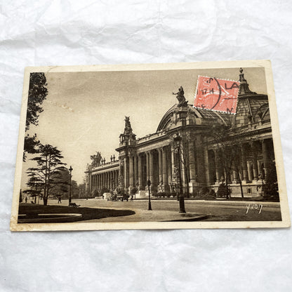 1930s - Vintage Grand Palais Paris Postcard - Historic French Architecture Photo - Sepia Tone Collectible Ephemera Cityscape View